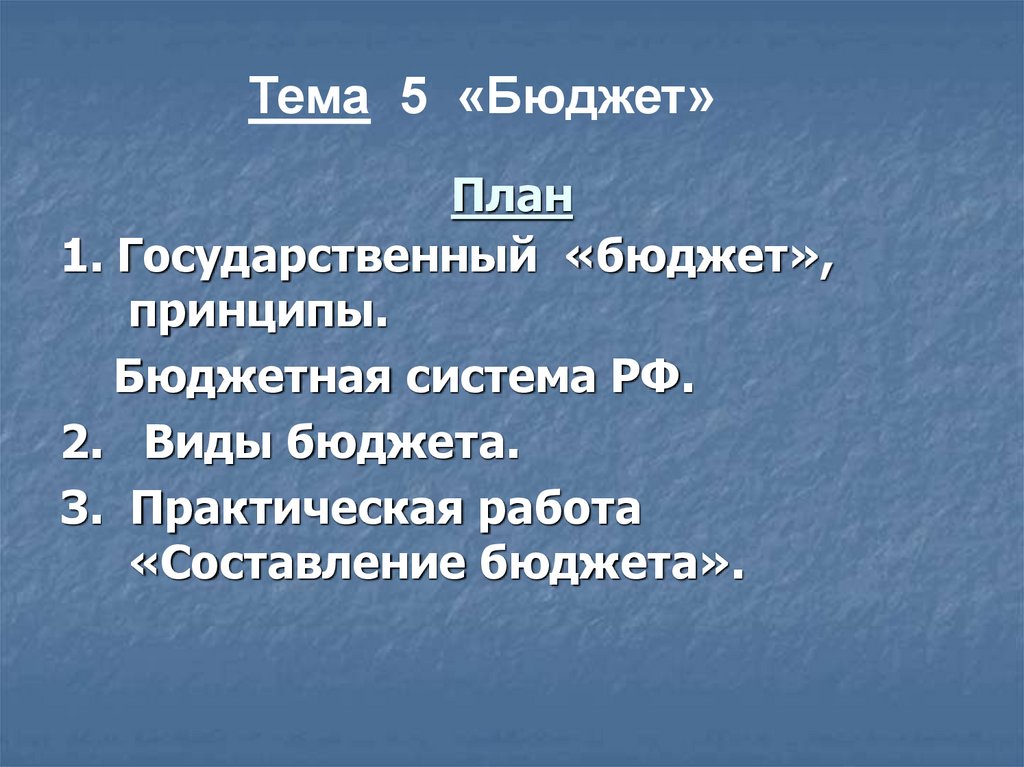 Сложный план на тему государственный бюджет