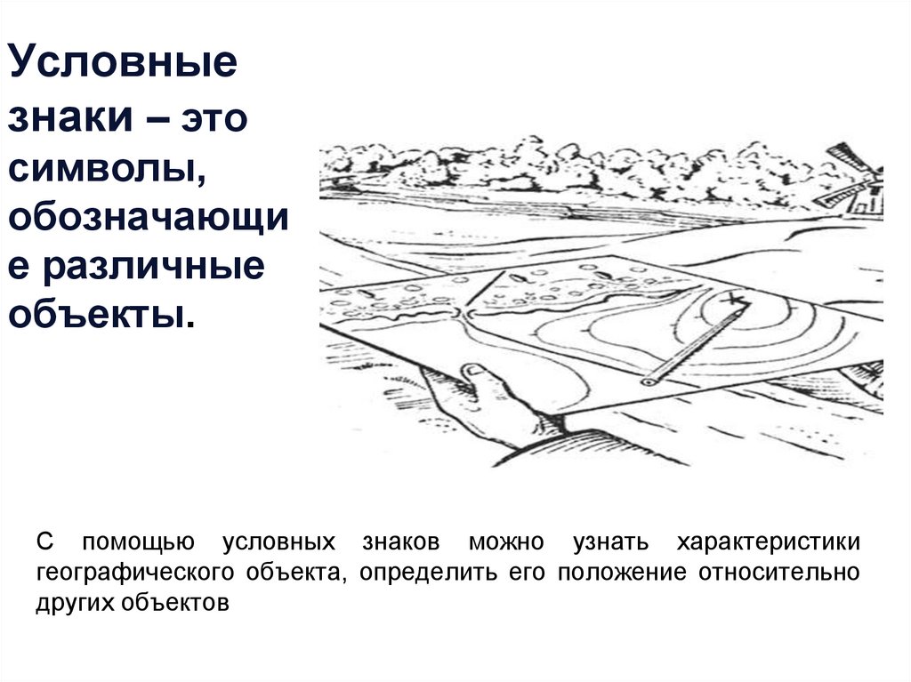 Для изображения обширных участков местности в большинстве случаев используется