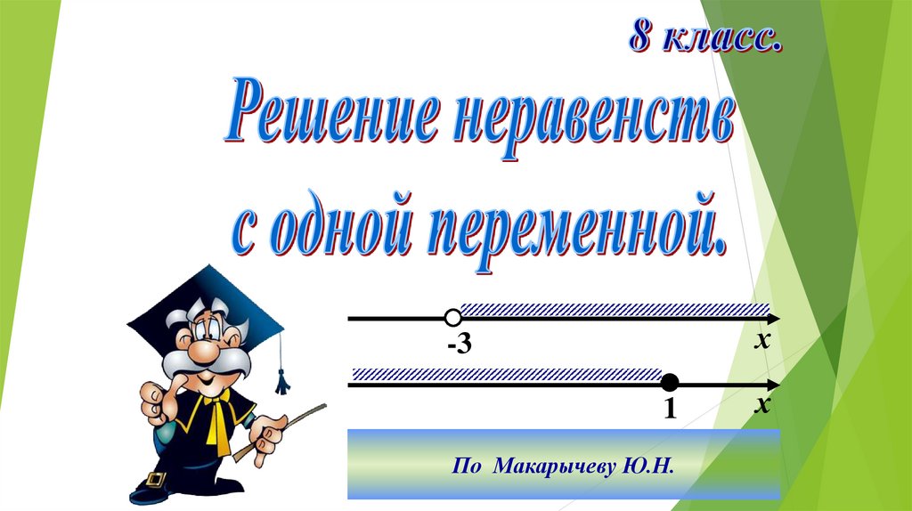 Решение неравенств с одной переменной 8 класс презентация макарычев