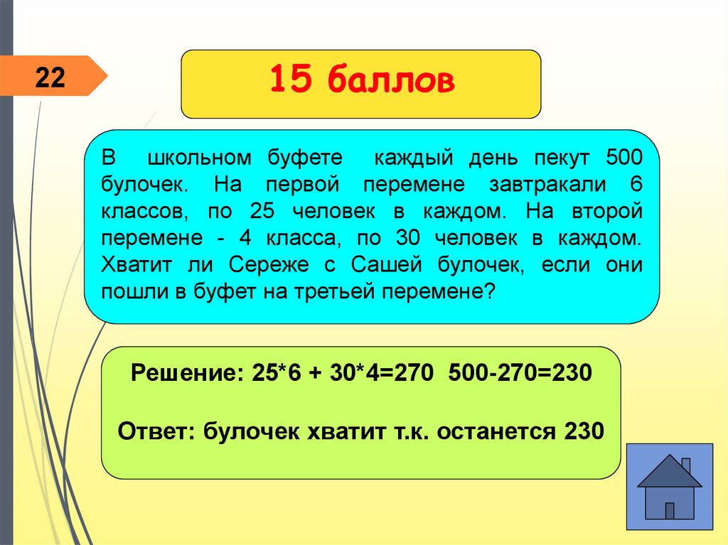 Задача в школьном буфете 1 чашка чая. В школьный буфет привезли 60 булочек.