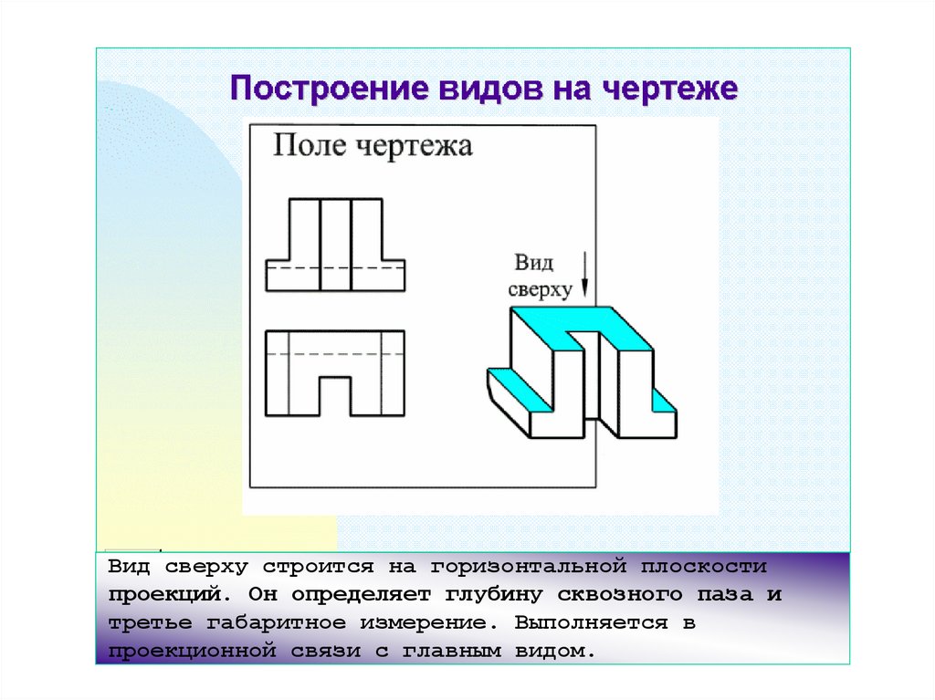 Вид сверху на чертеже это