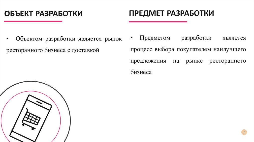 ПРЕДМЕТ РАЗРАБОТКИ
