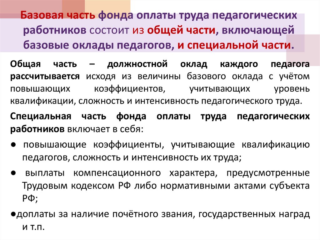 Фонд оплаты труда педагогических работников