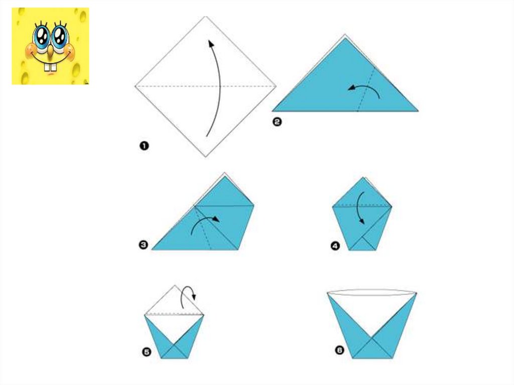 Оригами из бумаги стаканчик схема