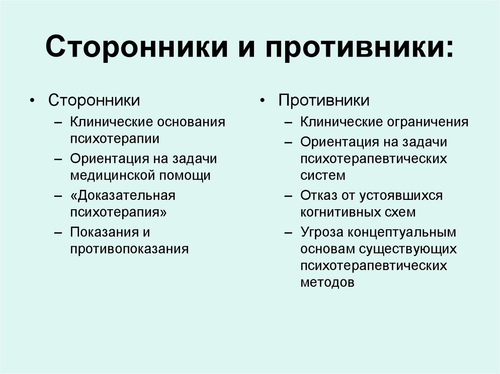 Клинические методы психотерапии