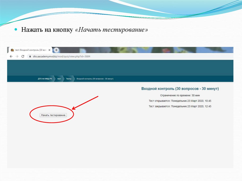Тестирование формы авторизации. Кнопка начать тестирование. Кнопка начать тест. Окно с кнопкой начать тест.
