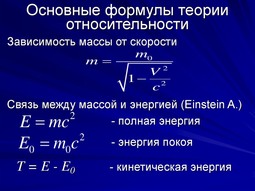 Презентация элементы теории относительности 11 класс