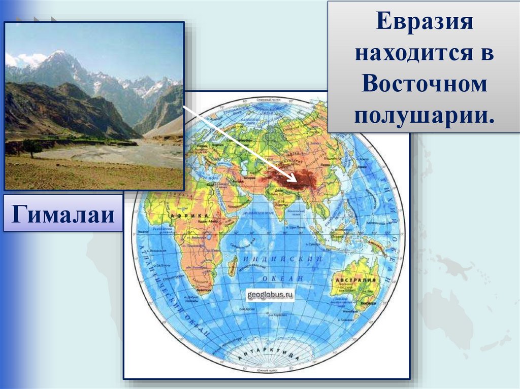 На каком материке находится восточная. Горы Гималаи на физической карте полушарий. Горы Гималаи расположены в Евразии. Где находятся гималайские горы на карте. Горы Гималаи на карте Евразии.