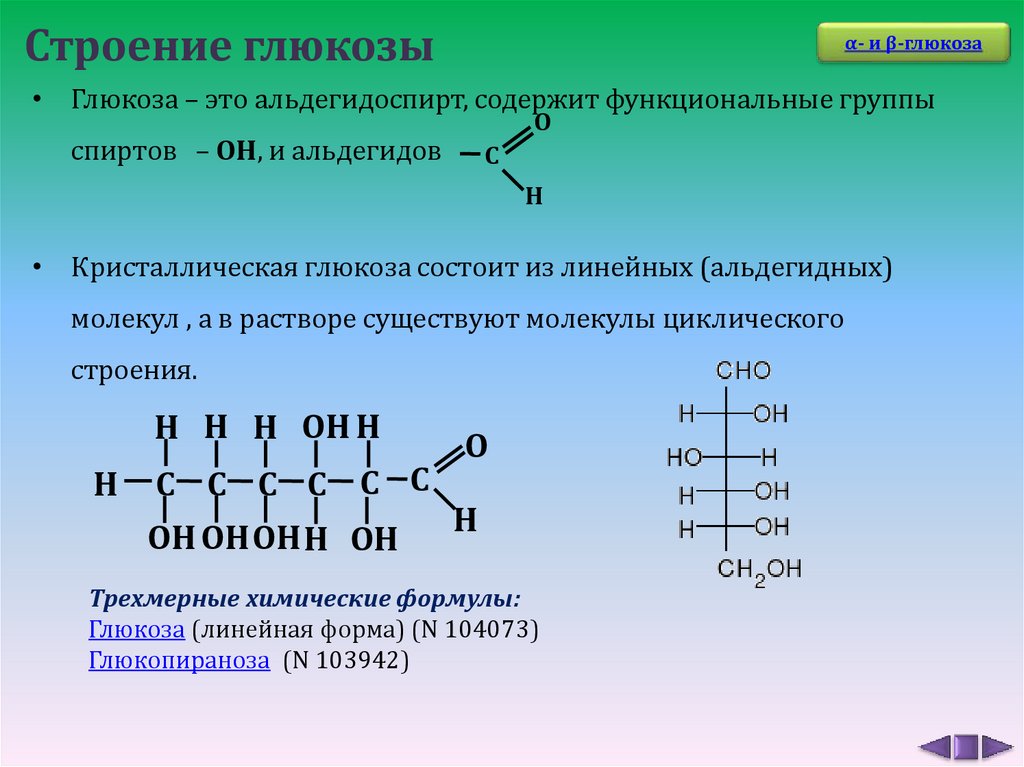 Глюкоза формула строение