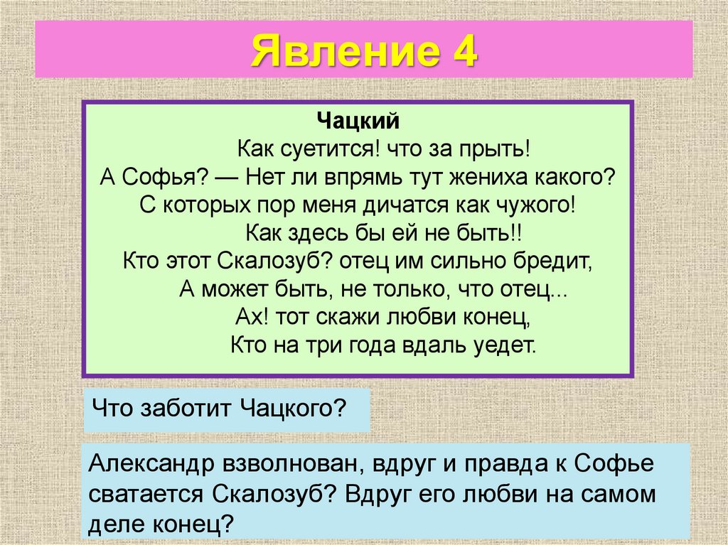 Отношение софьи к чацкому