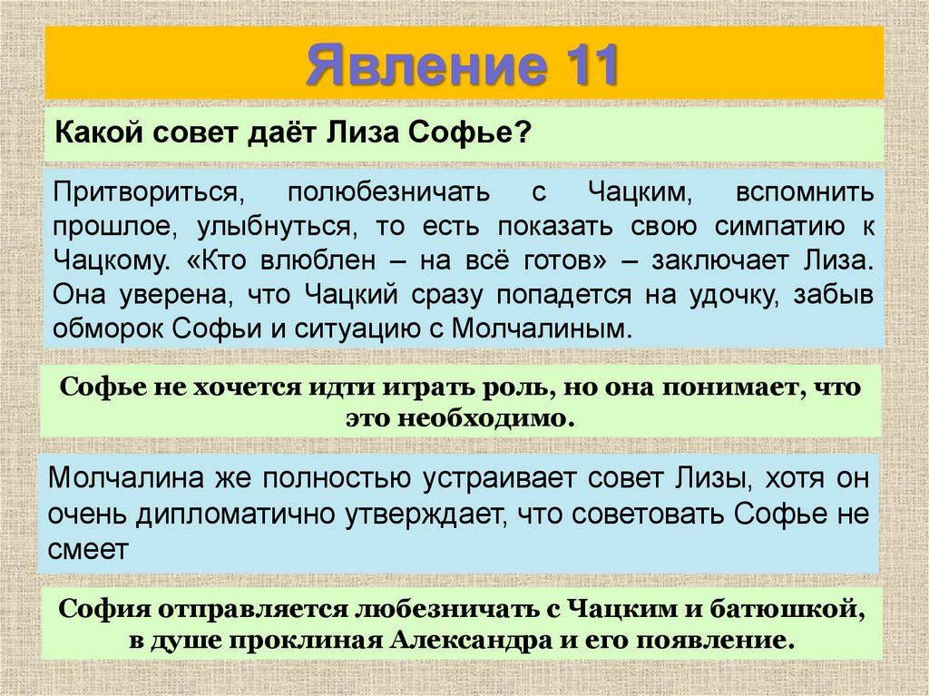 Анализ второго явления горе от ума