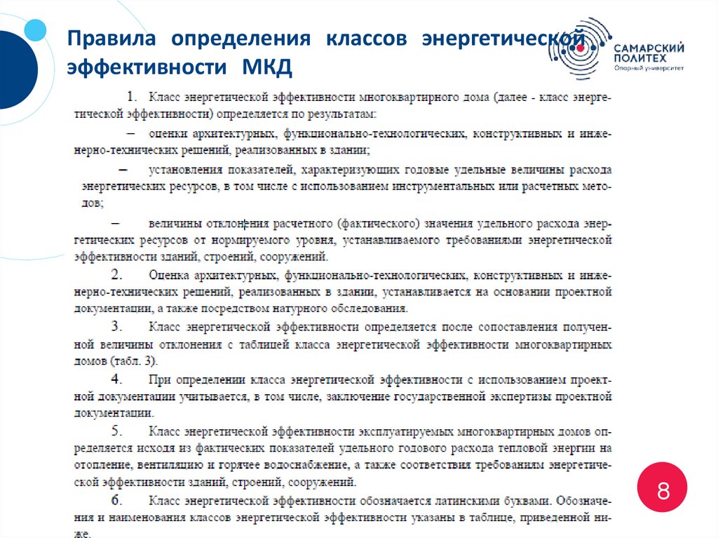 Правила определения классов энергетической эффективности МКД