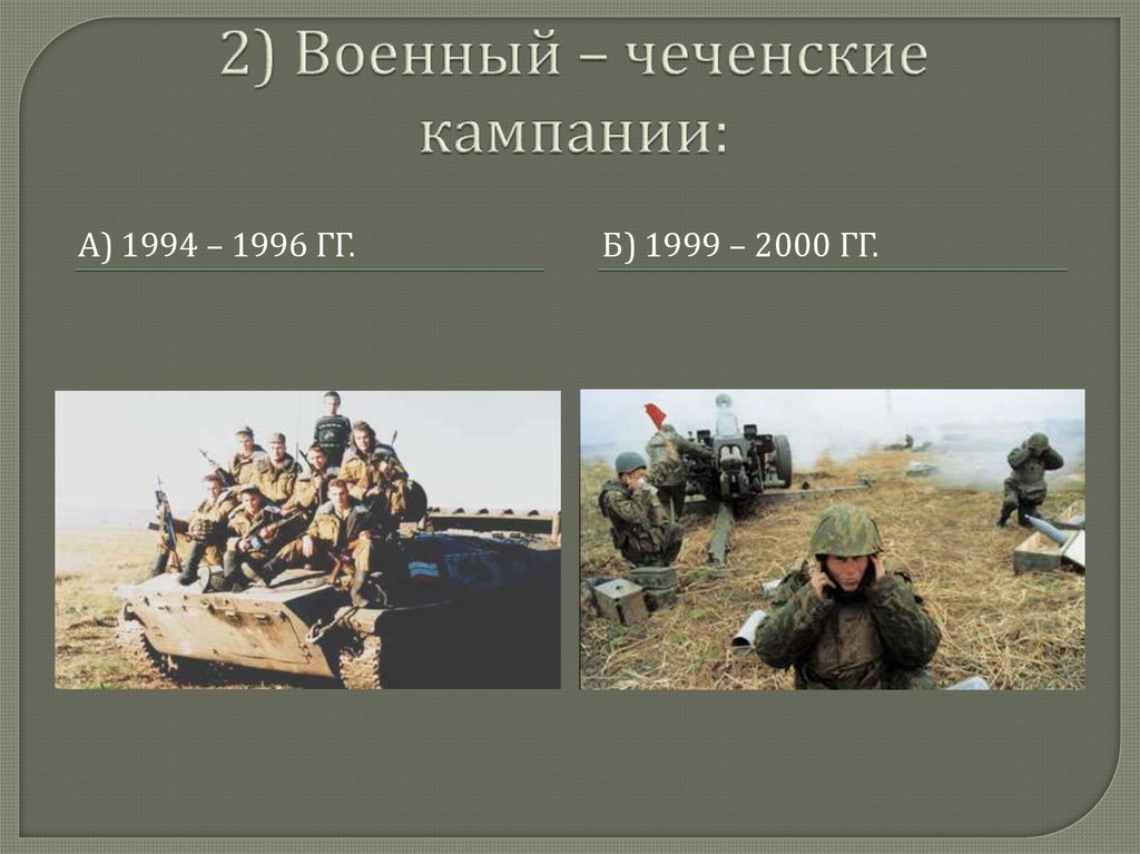 2) Военный – чеченские кампании: