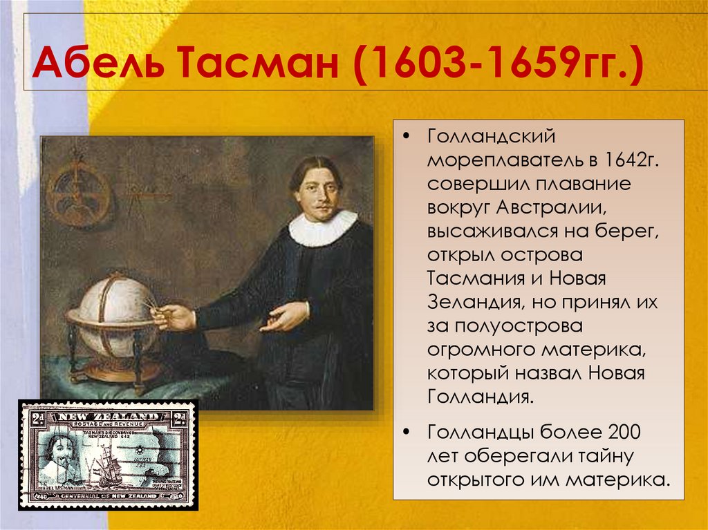 Абель тасман географические. Голландский мореплаватель Абель Тасман. Абель Тасман 1603-1659. Абель Тасман что открыл материк. Абель Тасман 1642 - 1644 гг..