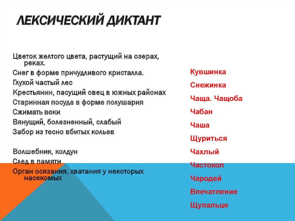 Лексический диктант