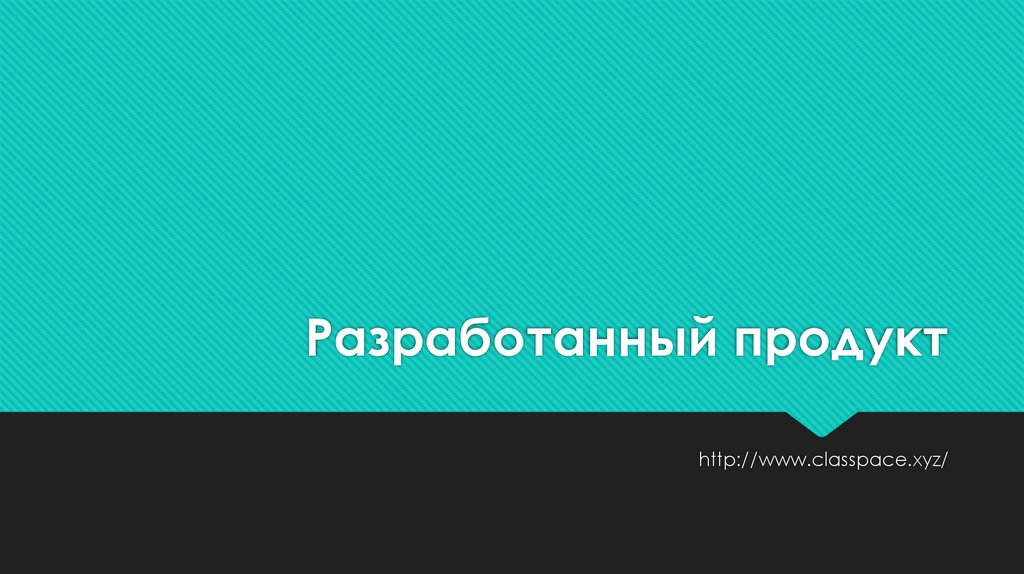Разработанный продукт