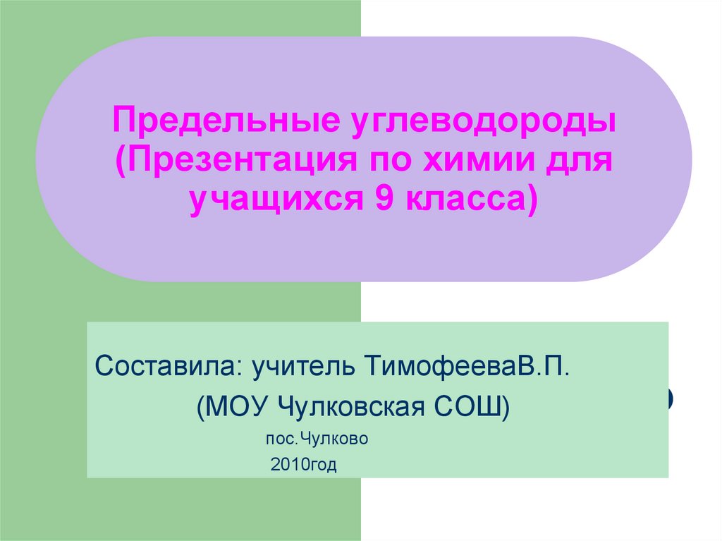 Предельные углеводороды презентация