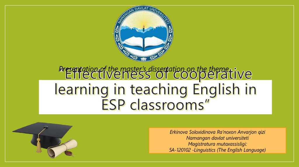 “Effectiveness of cooperative learning in teaching English in ESP classrooms”