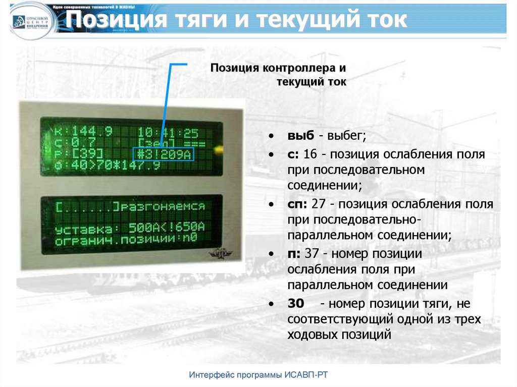 Позиция тяги и текущий ток