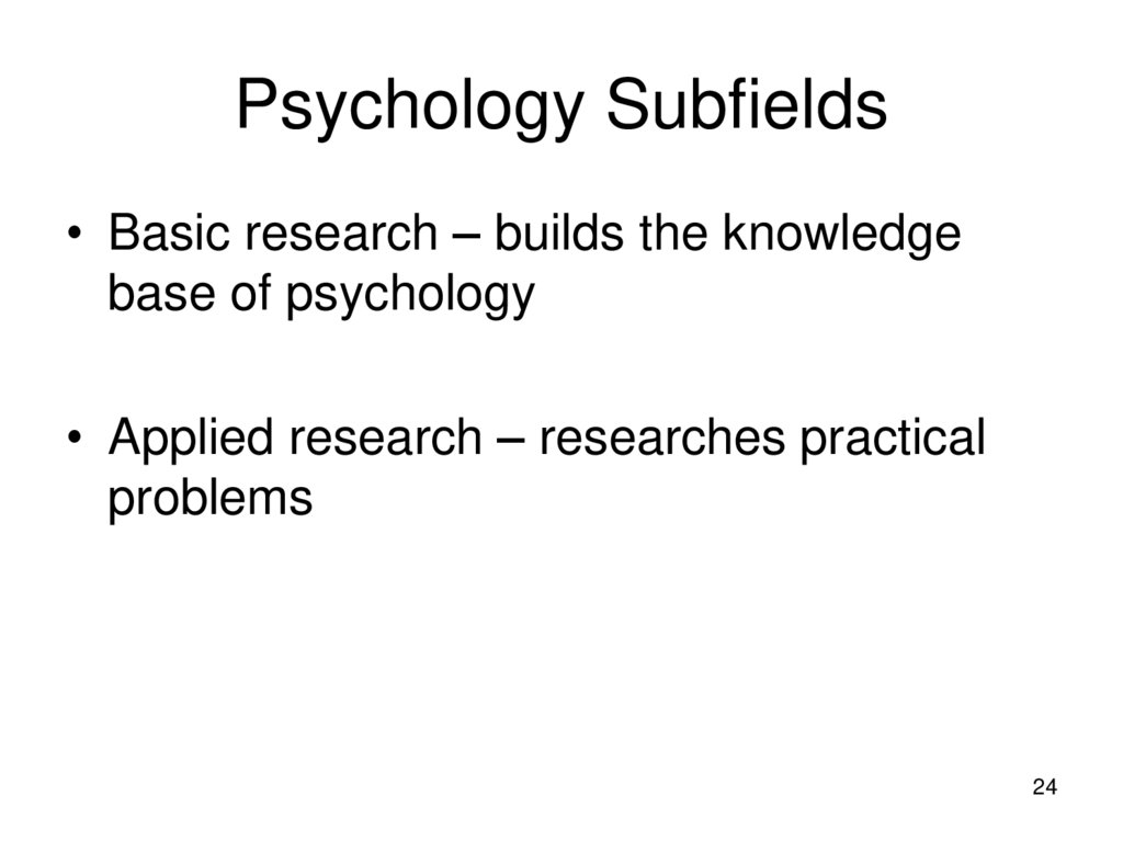 Psychology Subfields