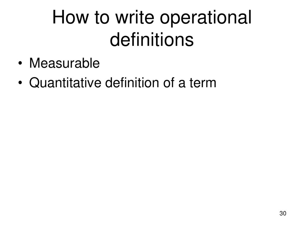 How to write operational definitions