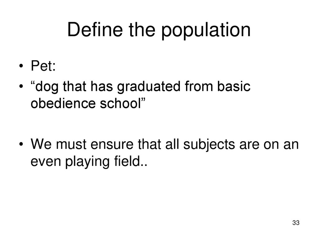 Define the population