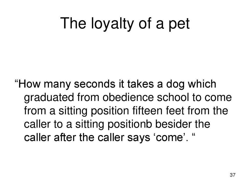The loyalty of a pet