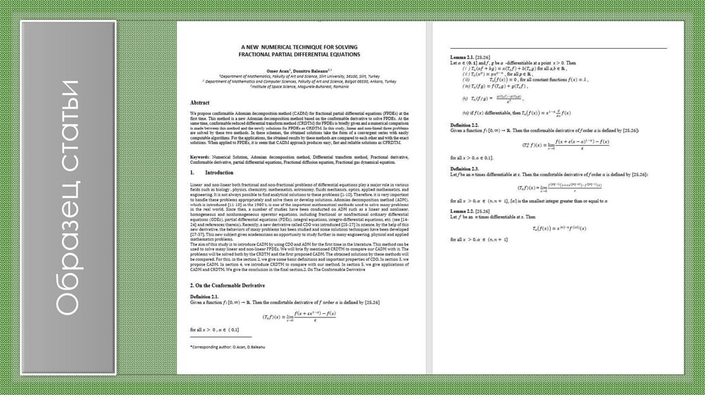 Образец статьи