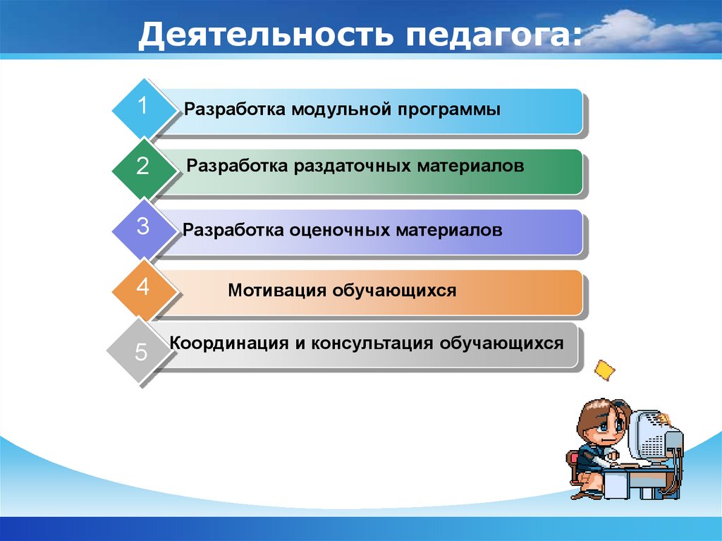 Объект деятельности педагога. Предметы профессионального цикла.