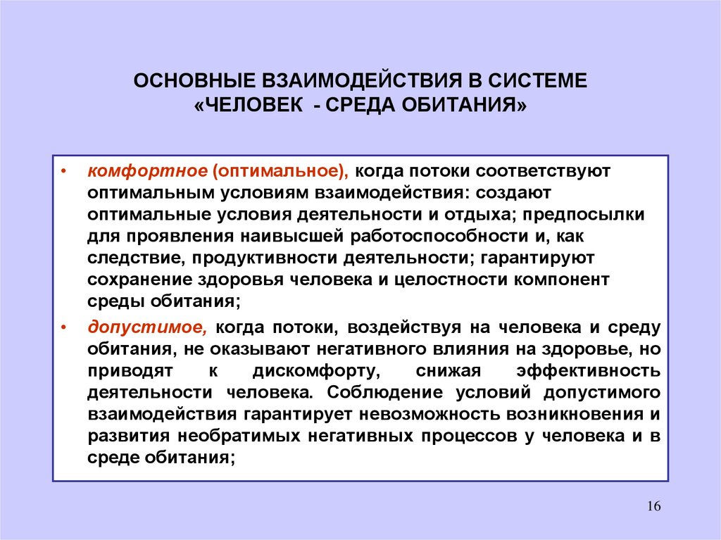 Презентация на тему взаимодействие человека и среды обитания