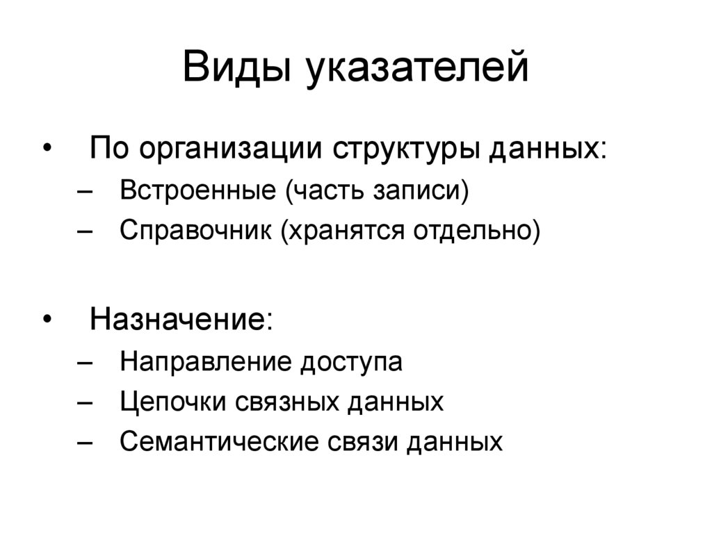 Виды указателей