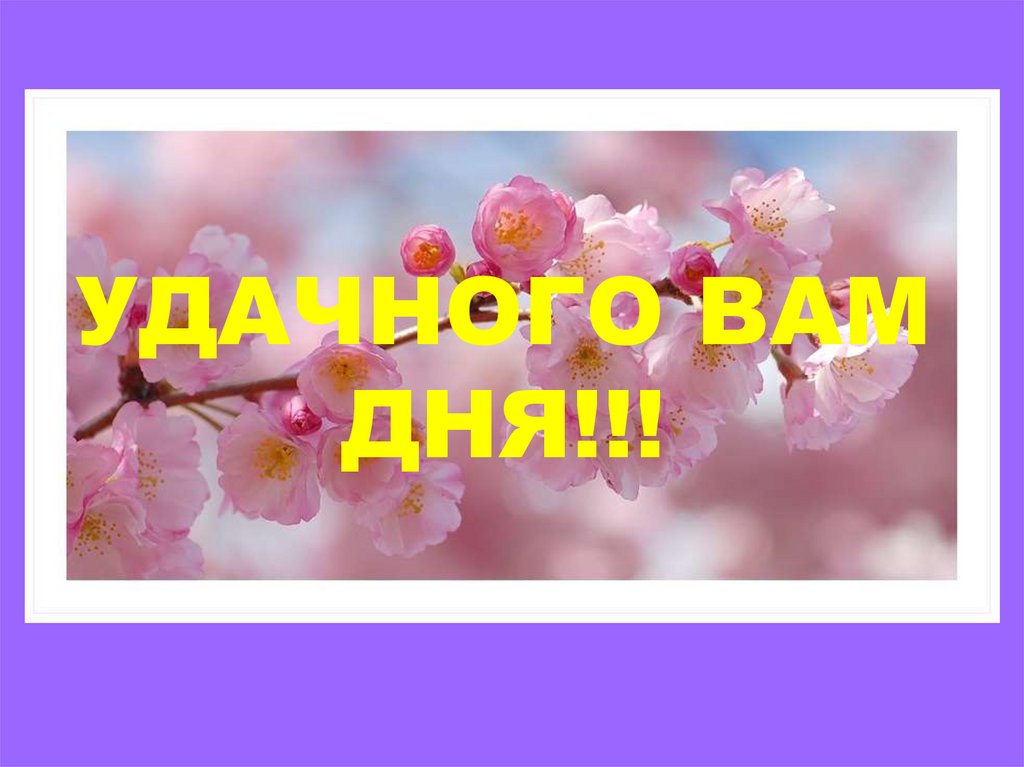 УДАЧНОГО ВАМ ДНЯ!!!