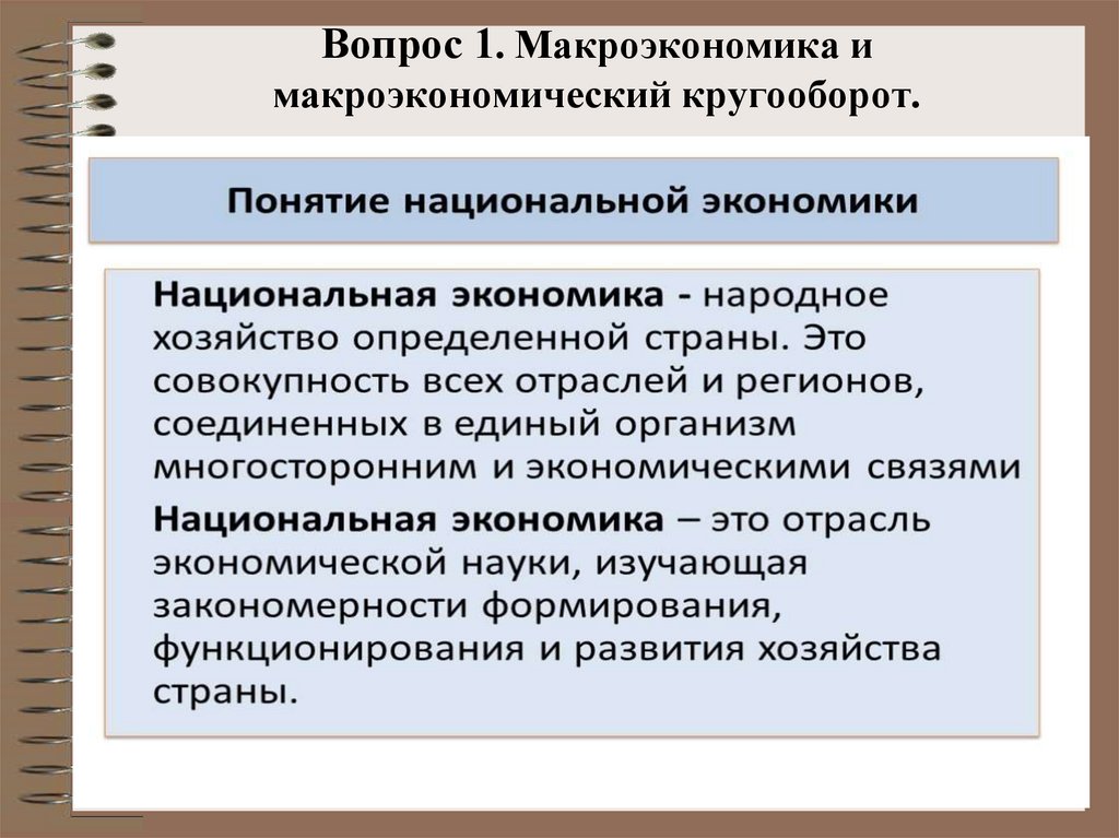 Вопрос 1. Макроэкономика и макроэкономический кругооборот.