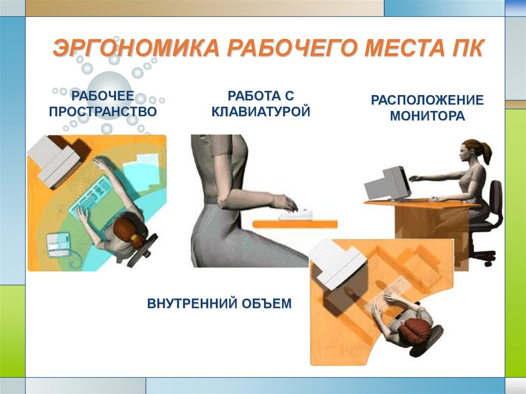 Эргономика рабочего места за компьютером презентация