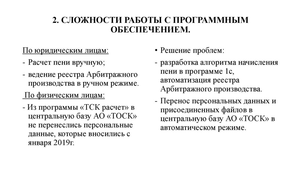 2. СЛОЖНОСТИ РАБОТЫ С ПРОГРАММНЫМ ОБЕСПЕЧЕНИЕМ.