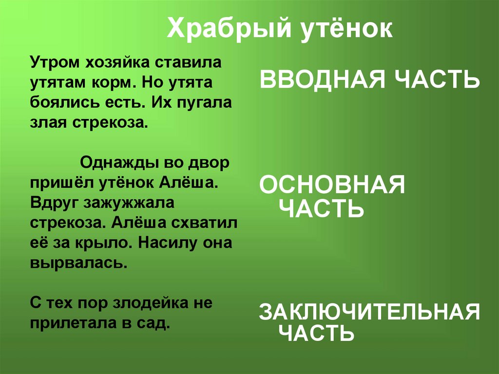 План храбрый утенок