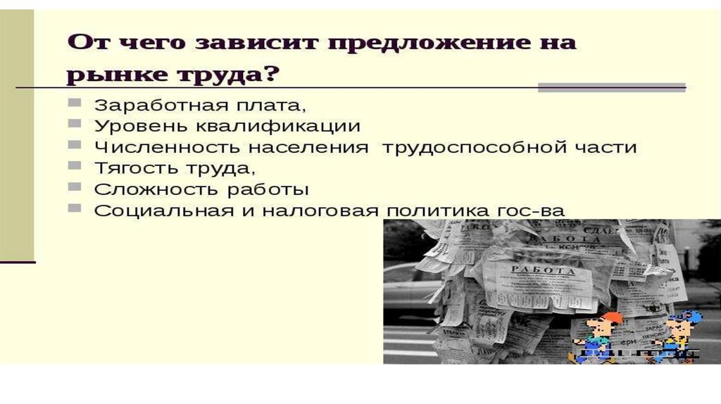 План рынок труда и заработная плата