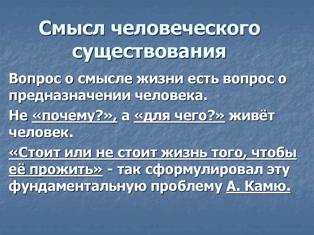 Цель человеческого бытия