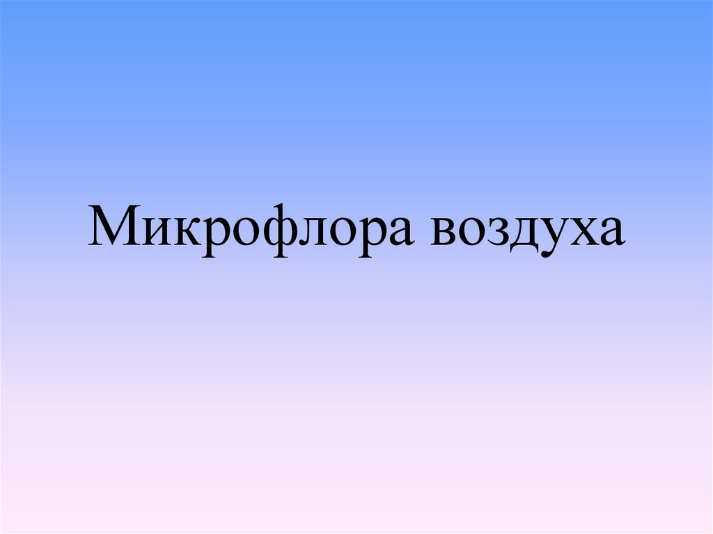 Проект микрофлора воздуха