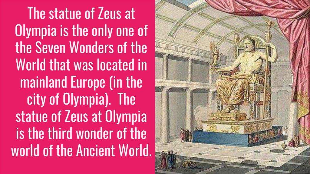 Zeus statue in Olympia презентация онлайн
