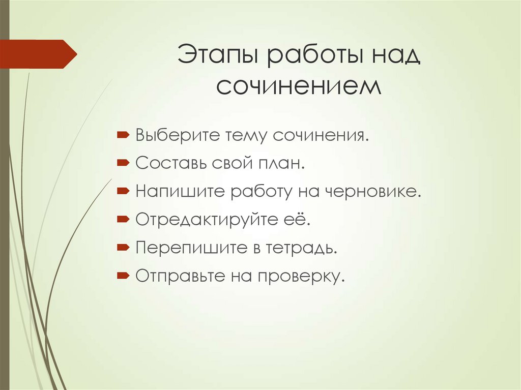 Этапы сочинения по картине