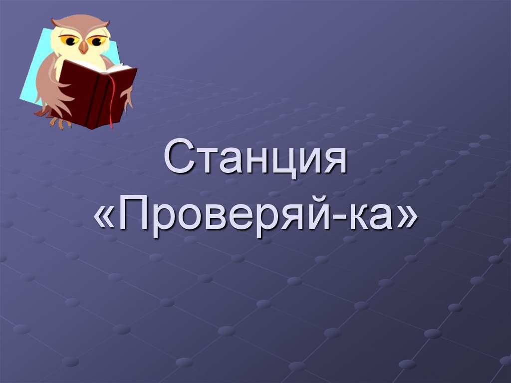 Станция «Проверяй-ка»