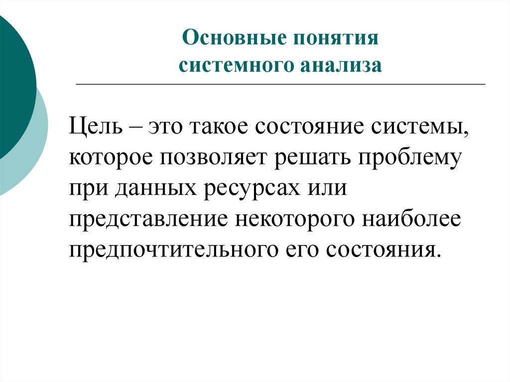 Представление некоторого. Основные понятия системного анализа.