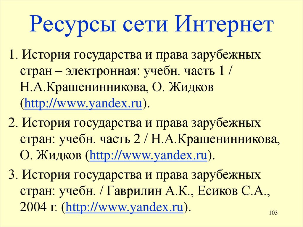 Ресурсы сети