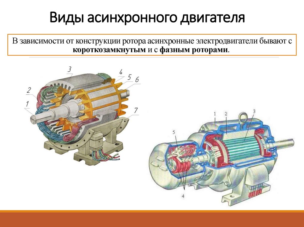 Схема однофазного асинхронного двигателя с короткозамкнутым ротором