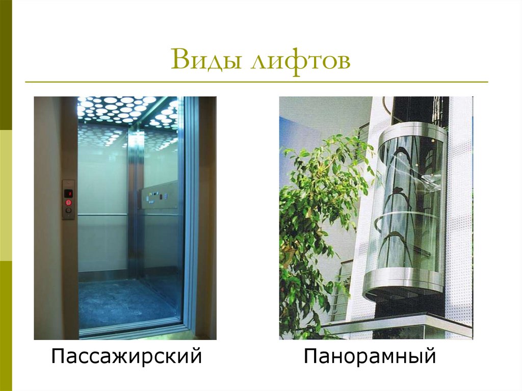 Виды лифтов