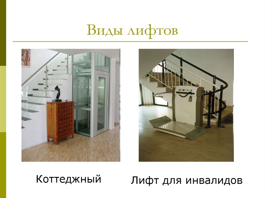 Виды лифтов