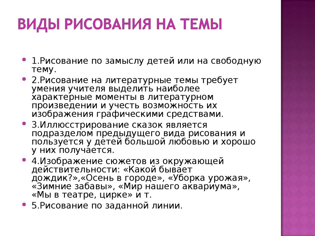 Виды рисования на темы