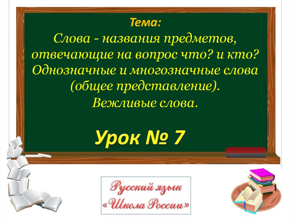 1 класс слова отвечающие на вопрос кто и что презентация