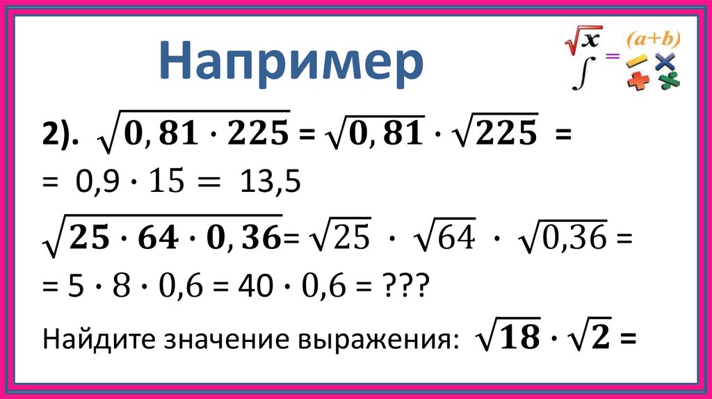 Арифметический корень и квадратный корень разница